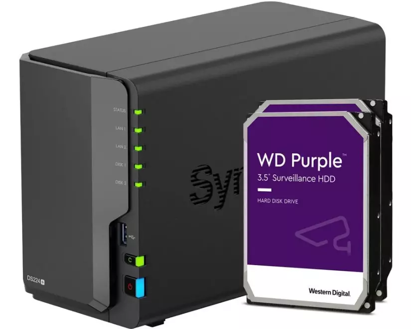 Synology NAS DiskStation DS224+ 2-bay WD Purple 8 TB