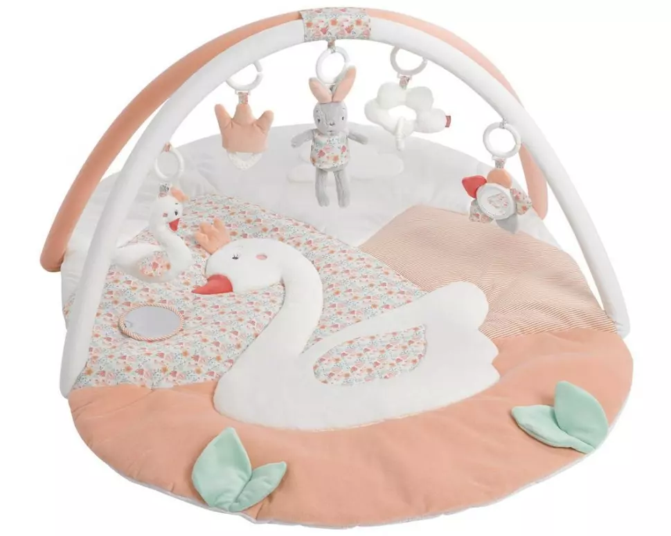 fehn Krabbeldecke mit Spielbogen Schwanensee