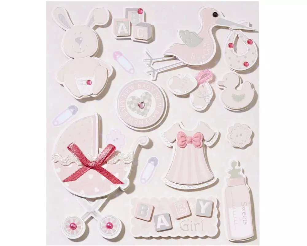 HobbyFun 3D-Sticker Babygirl 1 Blatt