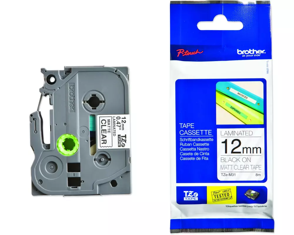 Brother Beschriftungsband TZE-m31 Schwarz auf Transparent