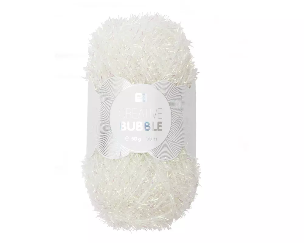Rico Design Wolle Creative Bubble 50 g Weiss glanz