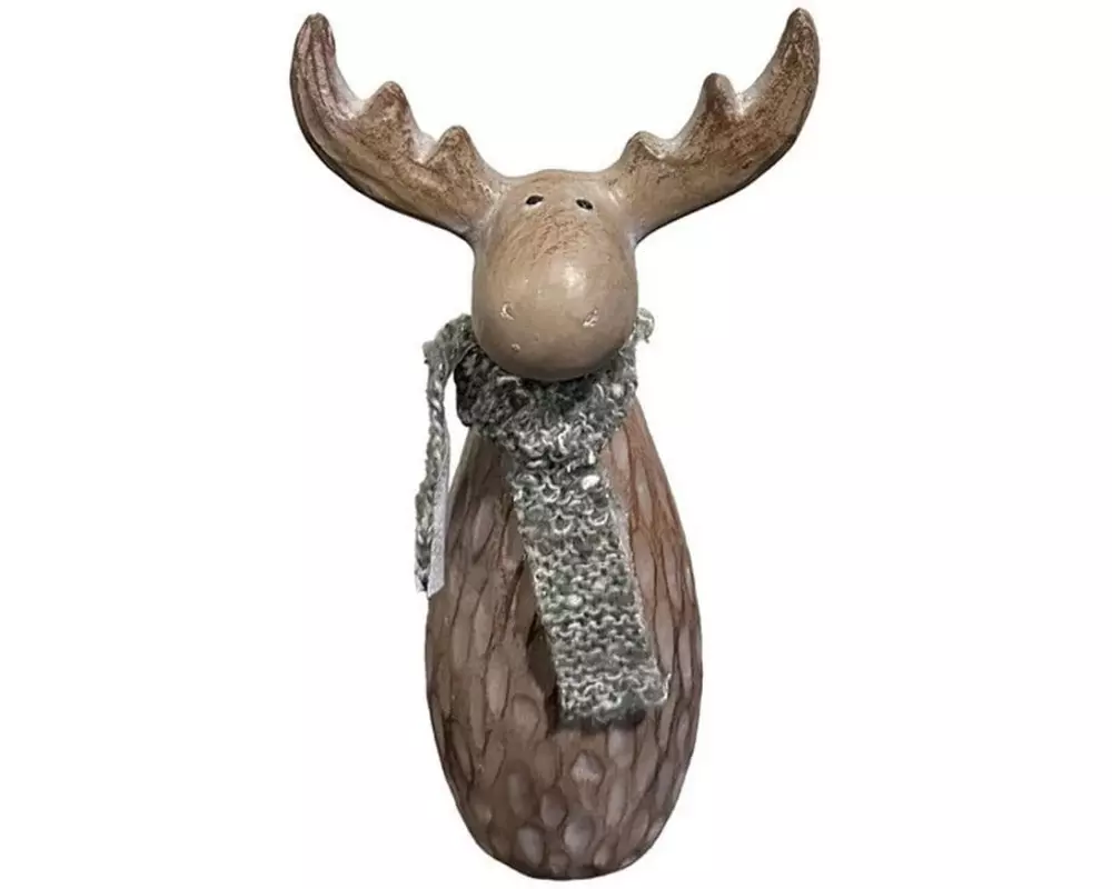 Dameco Weihnachtsfigur Elch mit Schal 19.5 cm, Braun