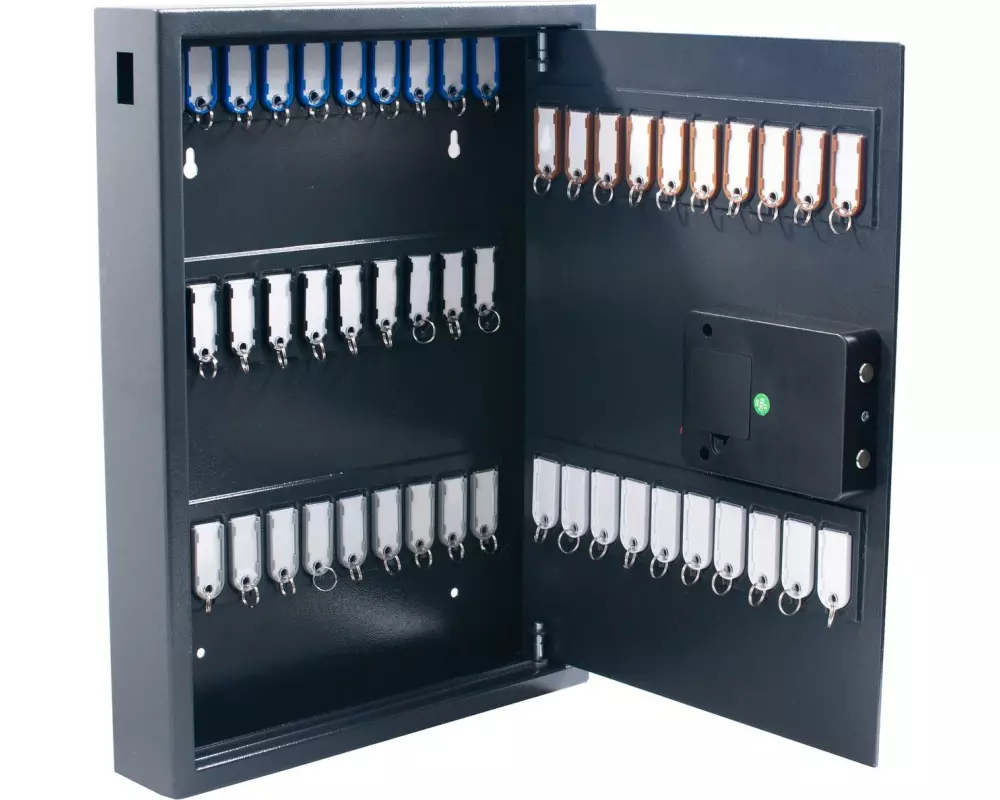 Pavo Schlüsselsafe Magnettag 50 Haken, Grau