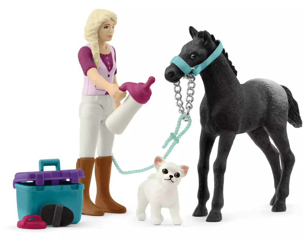 Schleich Spielfigurenset Horse Club Pflegeset für Fohlen