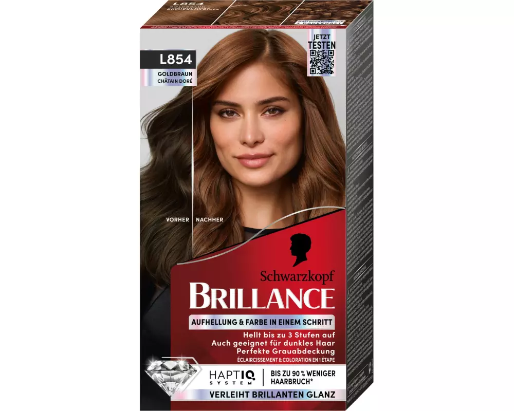 Schwarzkopf BRILLANCE Haarcoloration Brillance L854 Goldbraun
