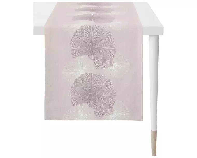 APELT Tischläufer Loft Style 48 cm x 1.4 m, Flieder/Weiss