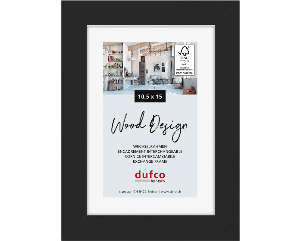 DUFCO Holz-Bilderrahmen 10.5x15cm 1610.80102 Toronto schwarz