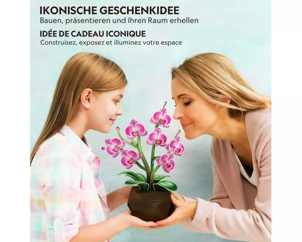 CubicFun Puzzle Pflanzentopf Orchidee 3D, 85 Teile