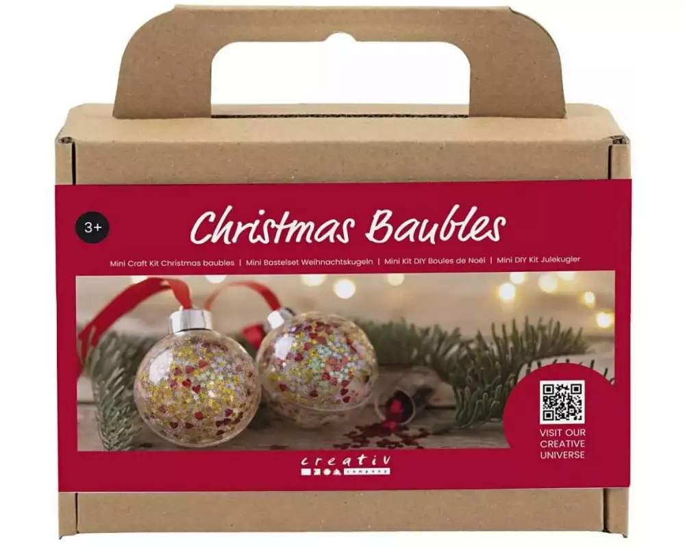 Creativ Company Bastelset Weihnachtskugeln Pailletten
