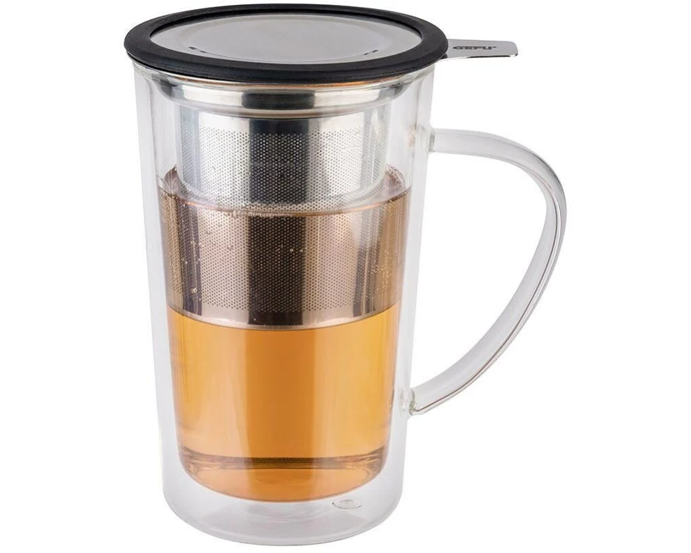 GEFU Tee-Set Mira 235 ml, Schwarz/Silber/Transparent