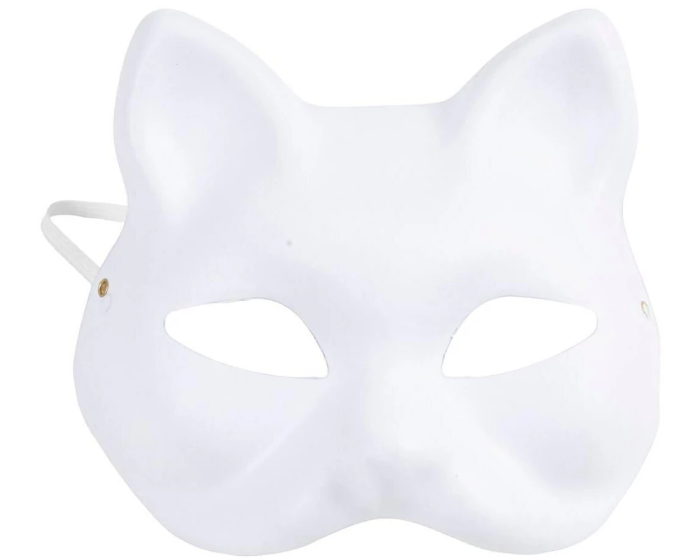 Creativ Company Katzenmaske H 17.5 cm B 18.5 weiss 1 Stk