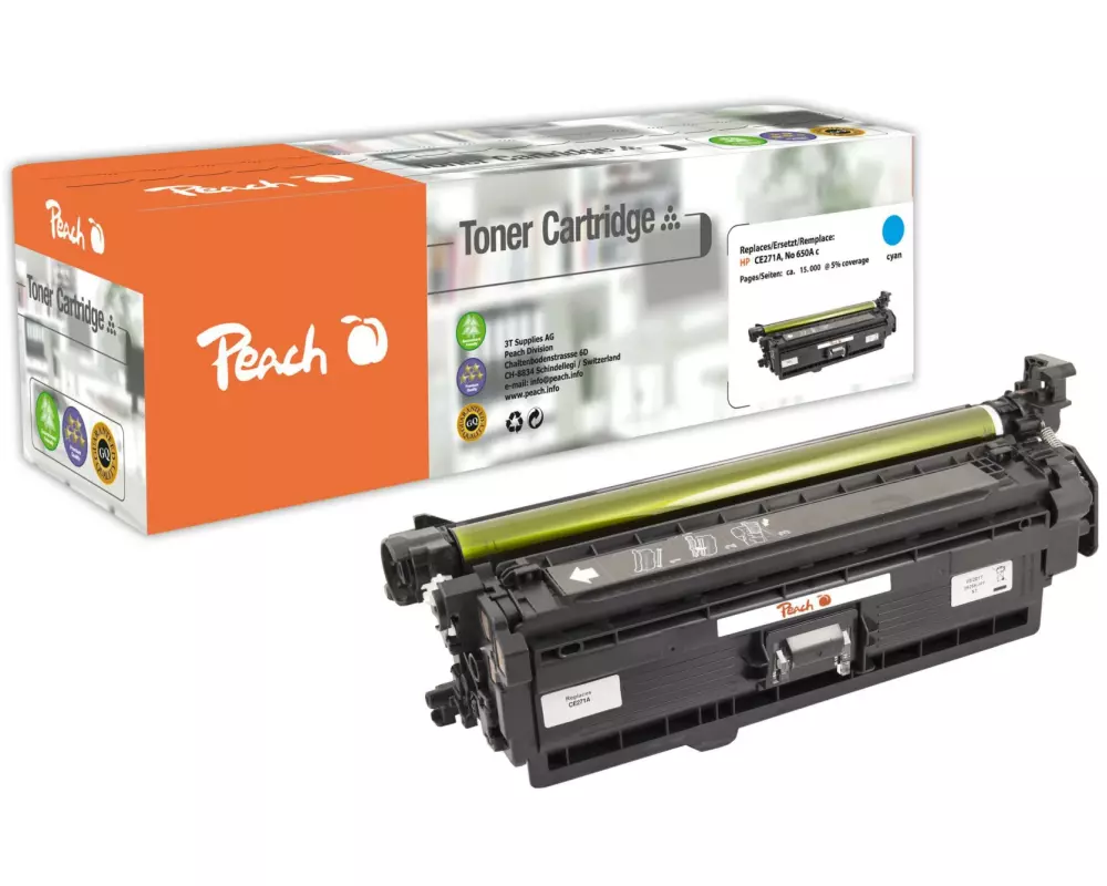 Peach Toner HP Nr. 650A (CE271A) Cyan