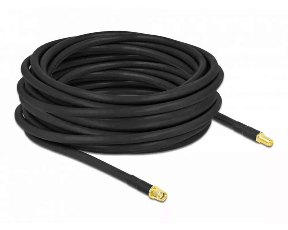 Delock Antennenkabel LMR/CFD300 RP-SMA zu RP-SMA, 10 m