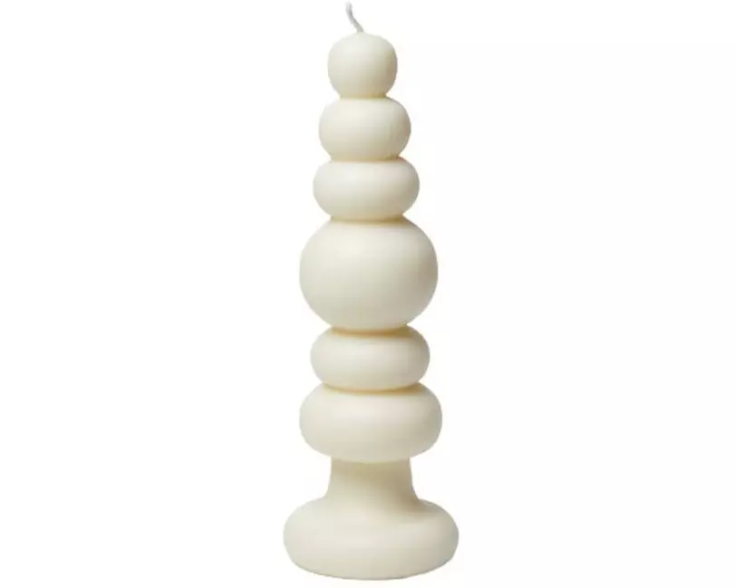 54Celsius Kerze Knubby Spindle, Weiss