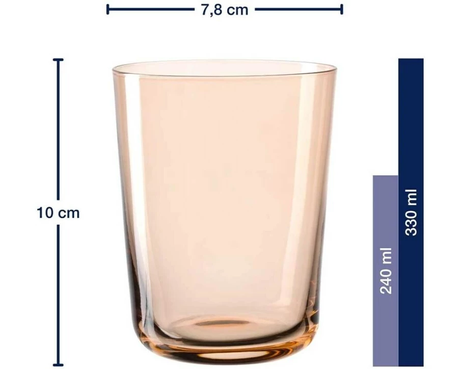 LEONARDO Trinkglas Leggero 240 ml, Cachi, 4 Stück