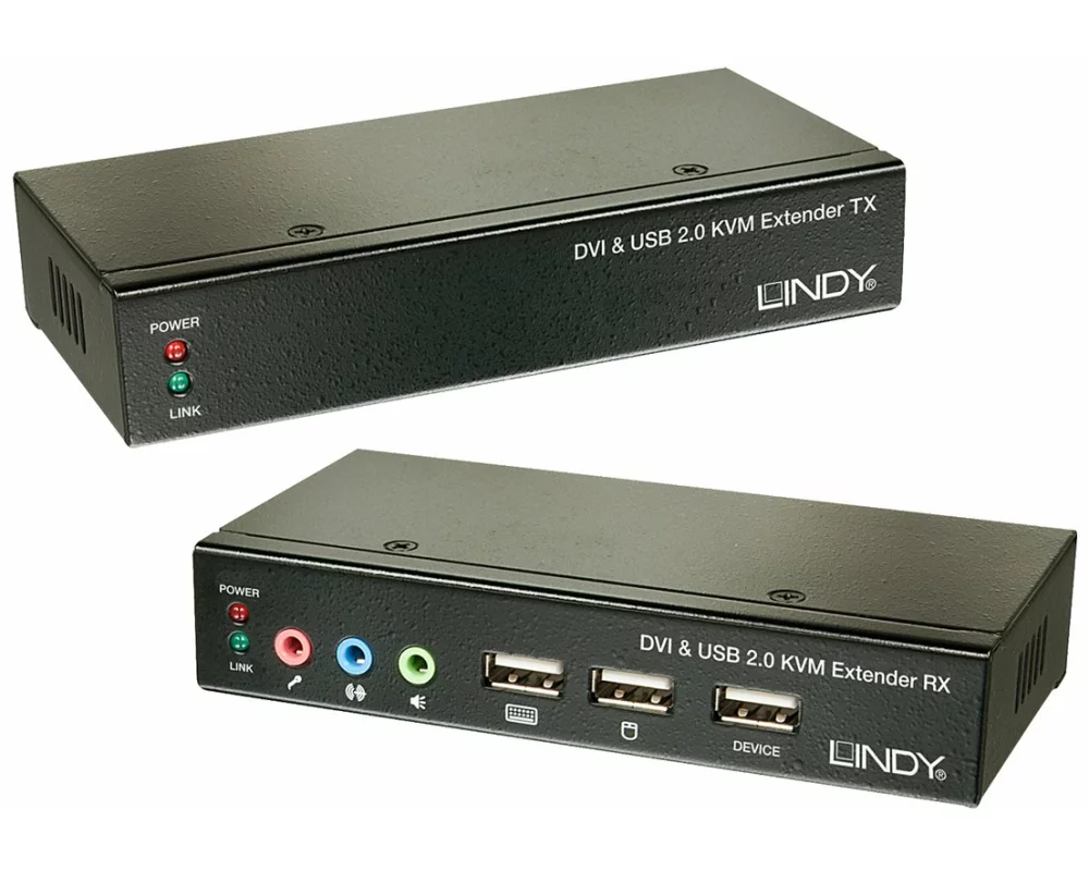 LINDY Cat.6 KVM Extender Classic DVI USB Audio, 50m. Extender for DVI-D and USB 2.0 up to 50m UTP Cat.6