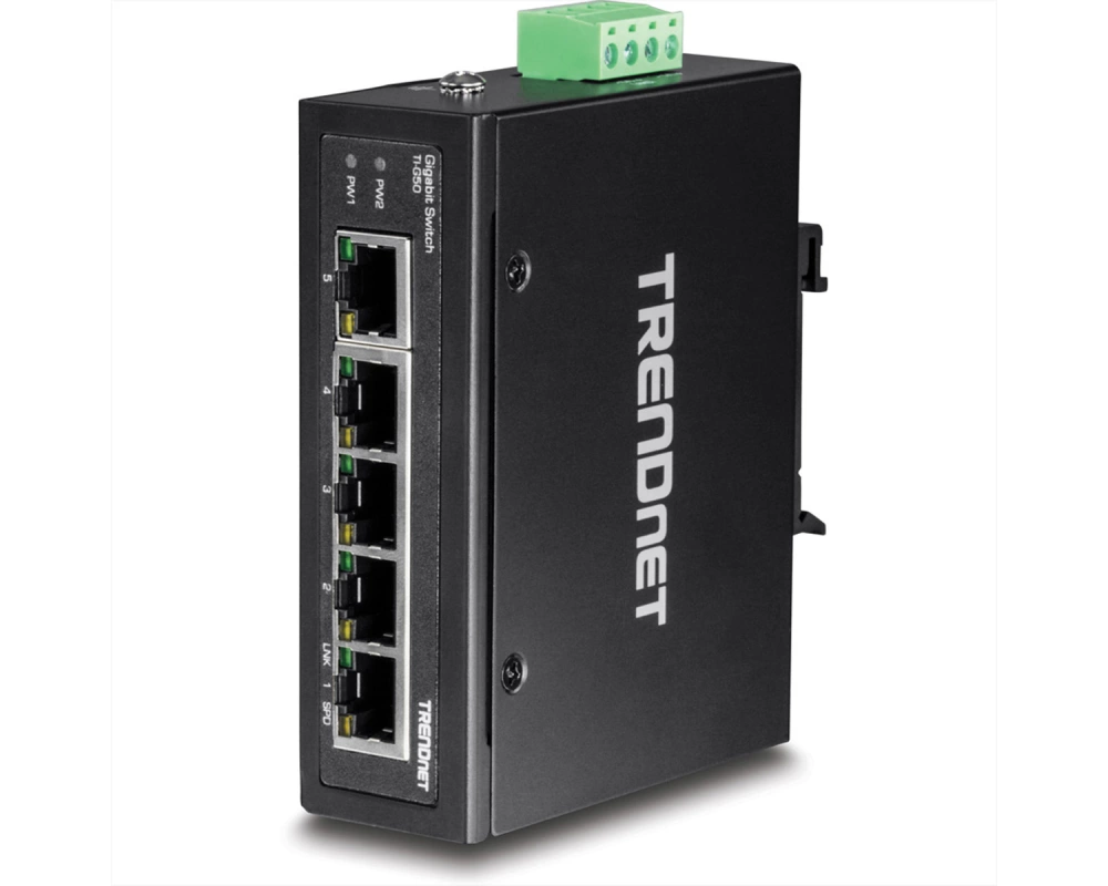 TRENDnet TI-G50 5-Port Gehärteter Industrieller Gigabit DIN-Rail Switch