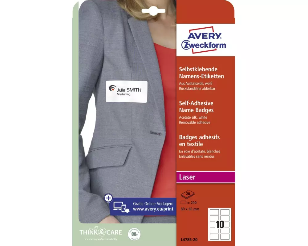 Avery Zweckform Namensetiketten L4785-20 80 x 50 mm