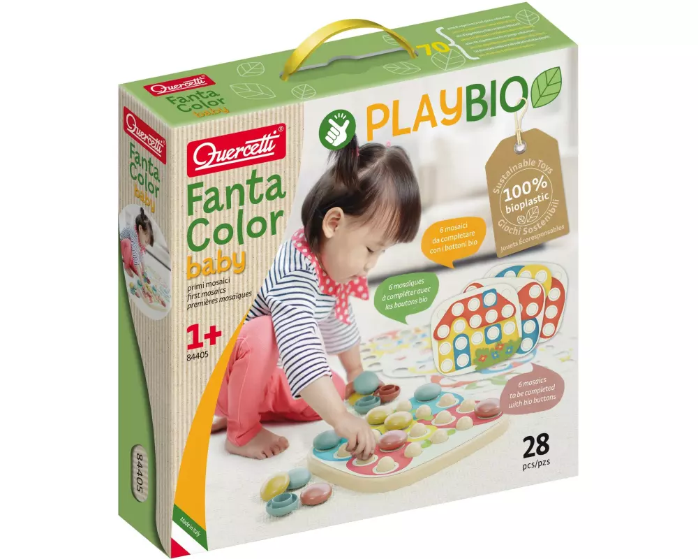 Quercetti PlayBio Mosaik-Steckspiel FantaColor 28 Teile
