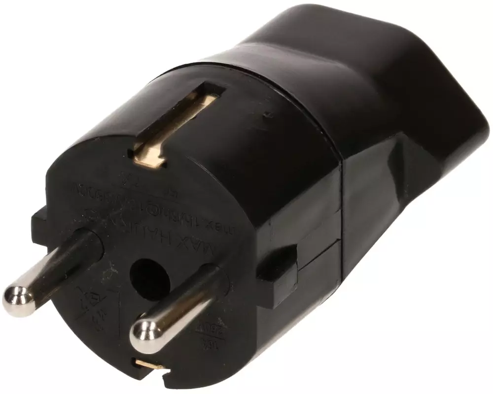 Max Hauri Reiseadapter Schuko – T23, Schwarz