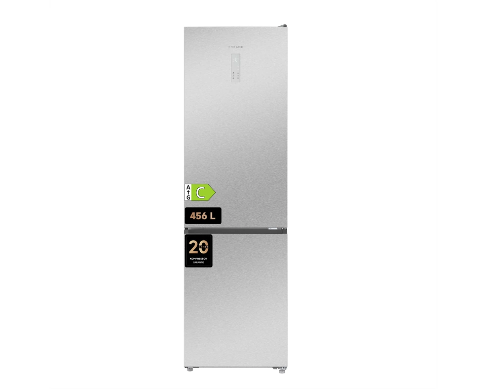Dreame Kühl-Gefrierkombination MegaPRO, 456L, DRB450WMBCEU, C, Inox look
