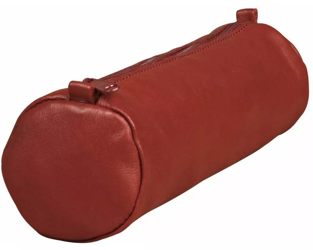 Schlampermäppchen AgeBag aus echtem Schafsleder rund rot