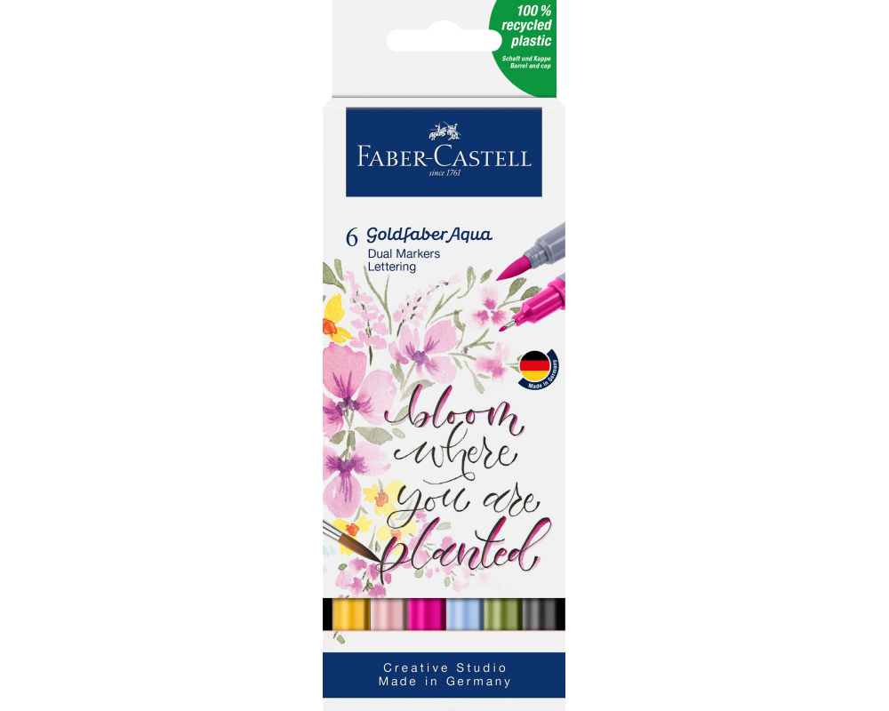 FABER-CASTELL Goldfaber Dual Marker 164524 Lettering, 6 couleurs