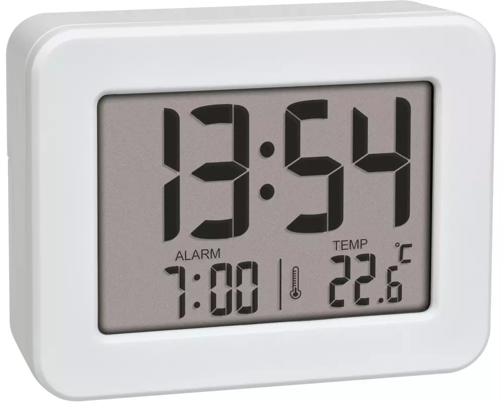 TFA Dostmann Digitalwecker Weiss