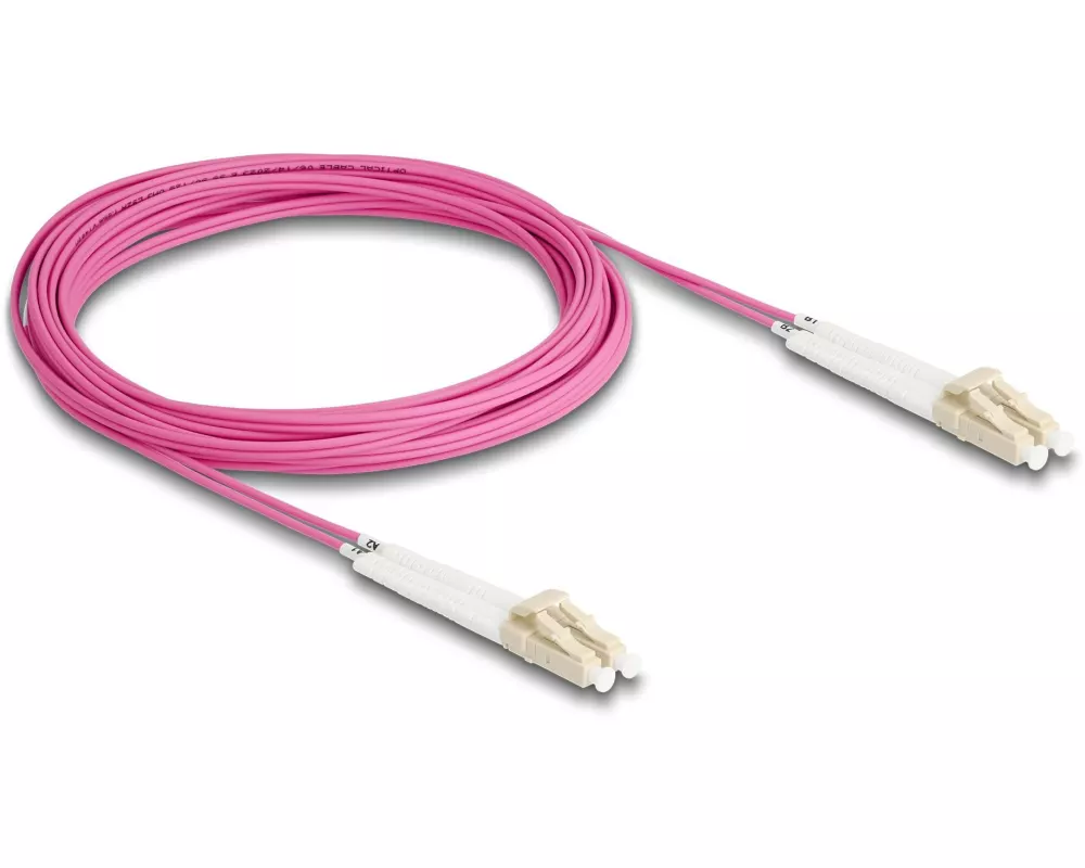Delock LWL-Patchkabel Multimode LC – LC, OM4, Duplex, 5 m