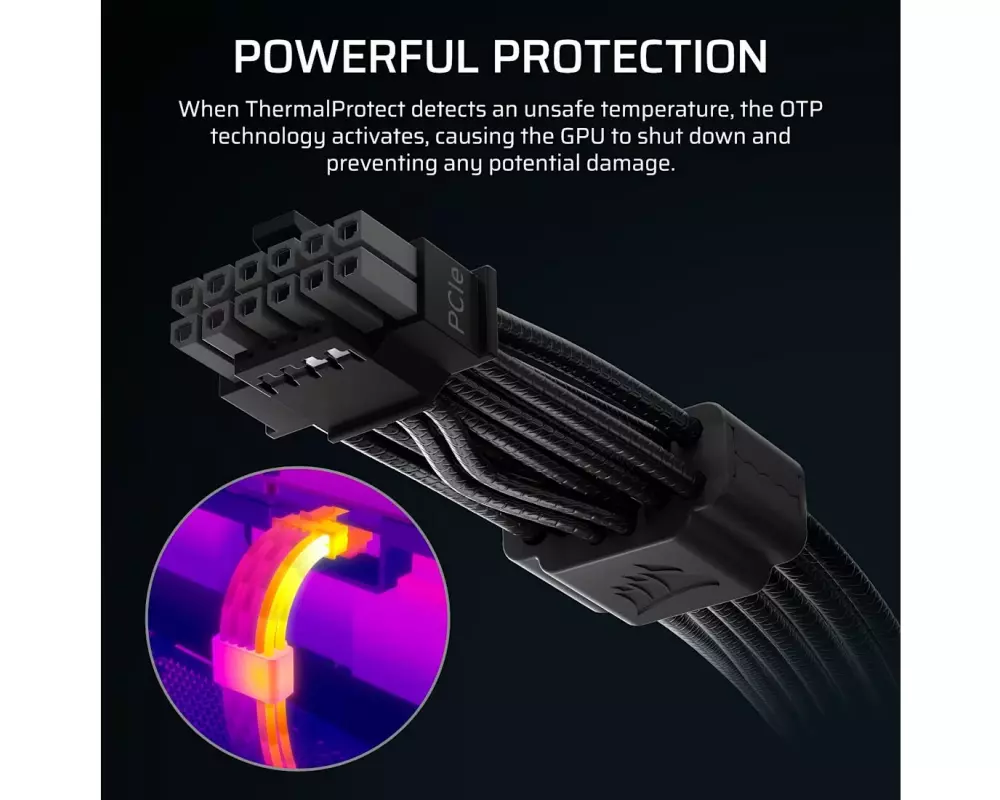 Corsair Stromkabel ThermalProtect PCIe 5.1 600W 12V-2x6 65 cm