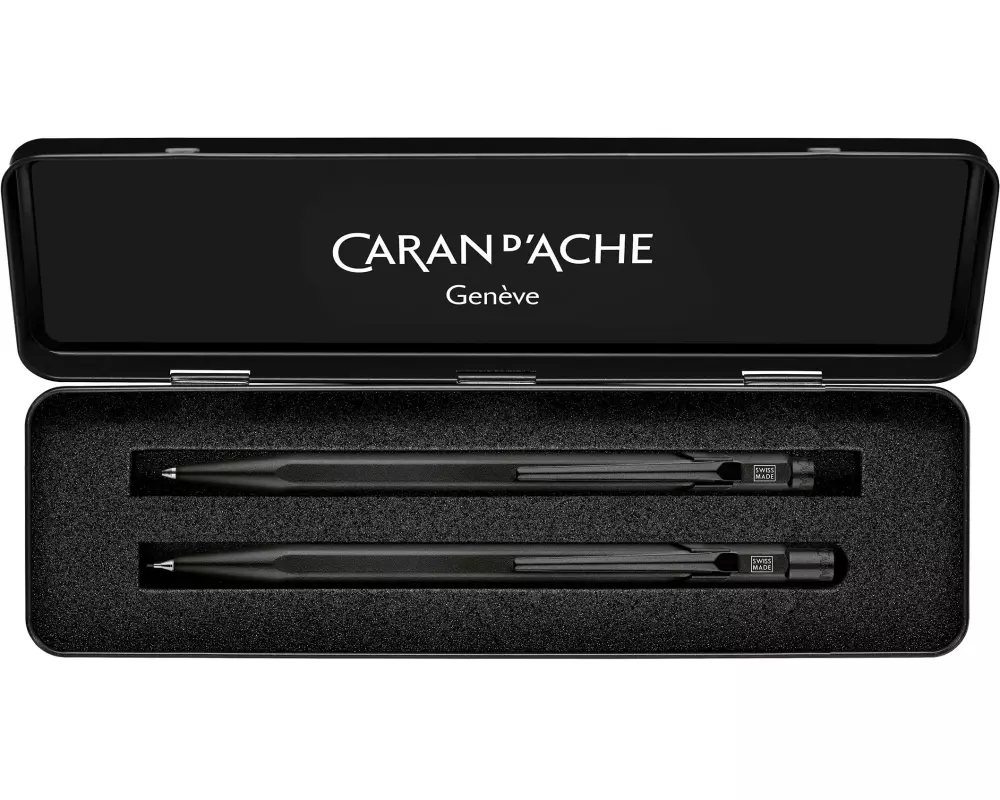 Caran d'Ache Schreibset 849 Black Code 0.7 mm; 1 mm, Schwarz