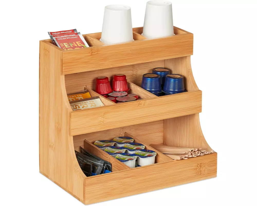relaxdays Kaffee-Organizer mit 9 Fächern