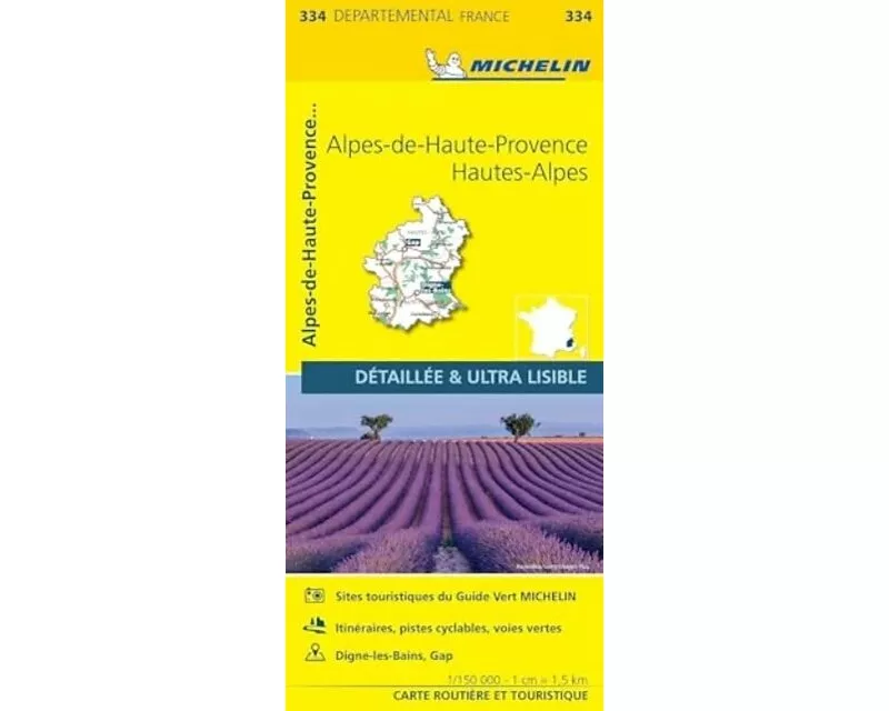 Alpes-de-Haute-Provence, Hautes-Alpes - Michelin Local Map 334