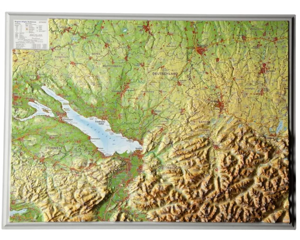 Relief Region Allgäu Bodensee 1 : 400.000