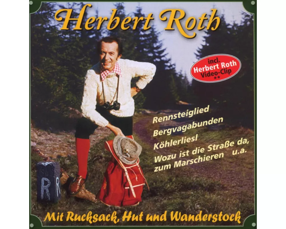 Mit Rucksack,Hut Und Wanderstock