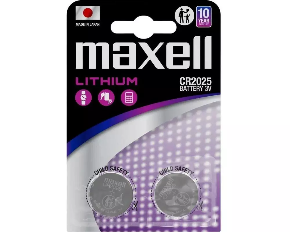 Maxell Europe LTD. Knopfzelle CR2025 , 2 Stück