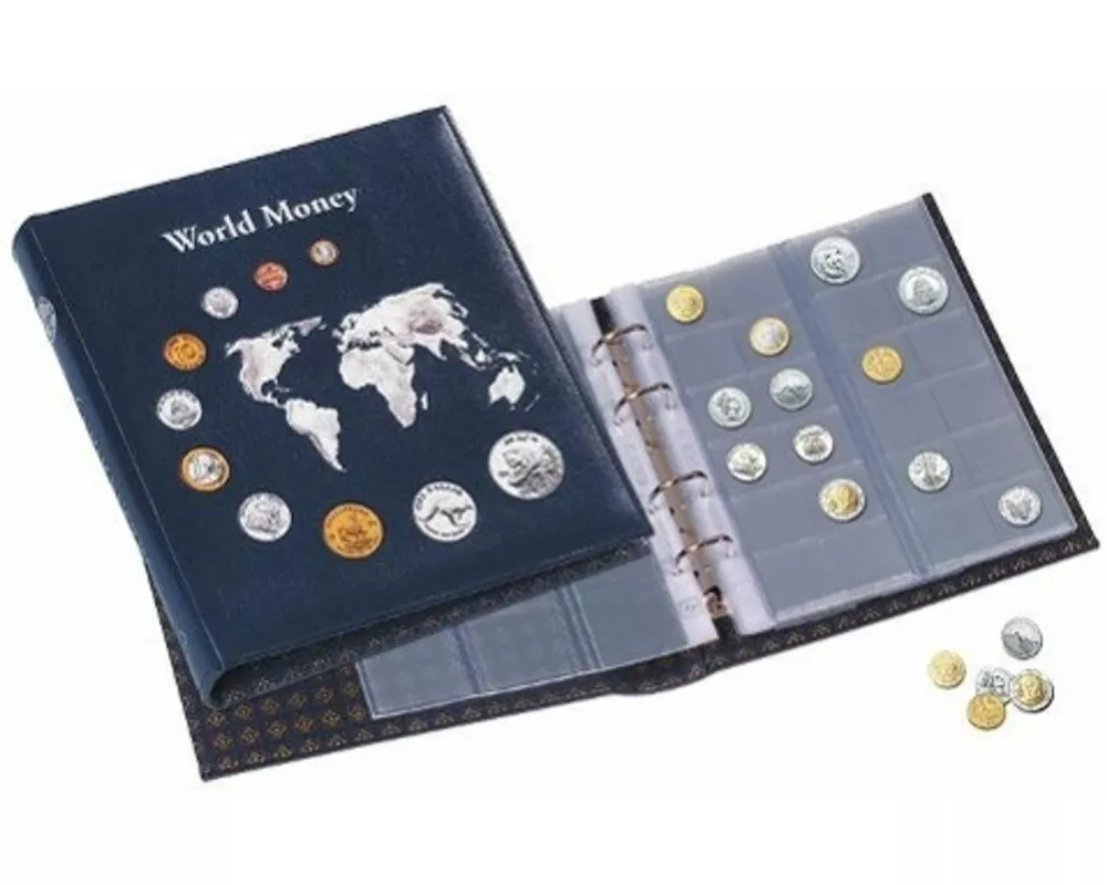 OPTIMA Münzalbum World Money, mit 5 verschiedenen OPTIMA Münzhüllen, blau