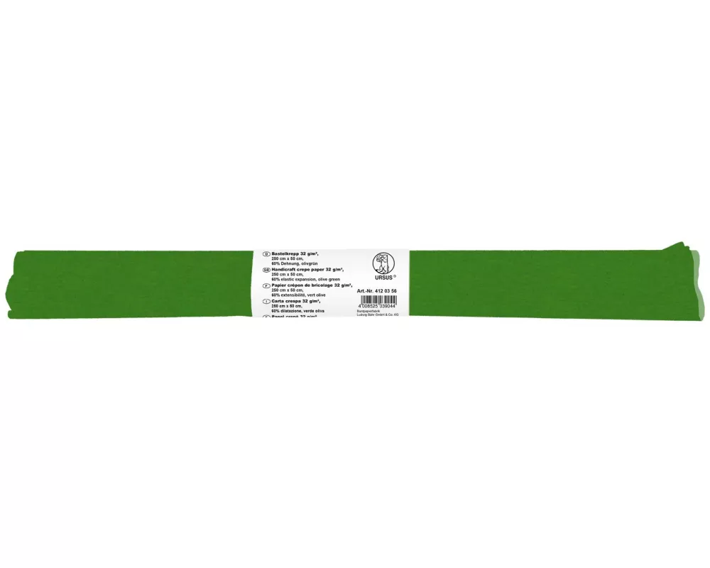 URSUS Krepppapier 50 cm x 2.5 m, 32 g/m², Olivgrün