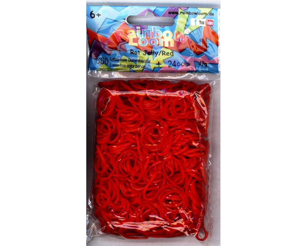 Rainbow Loom Gummibänder rot jelly