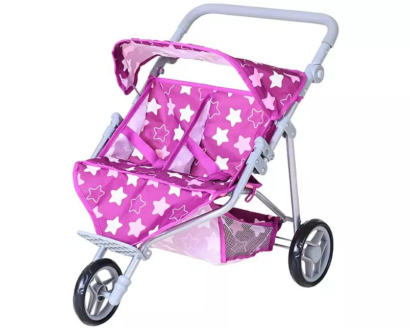 Knorrtoys Zwillingspuppenwagen Duo Star Dark Pink