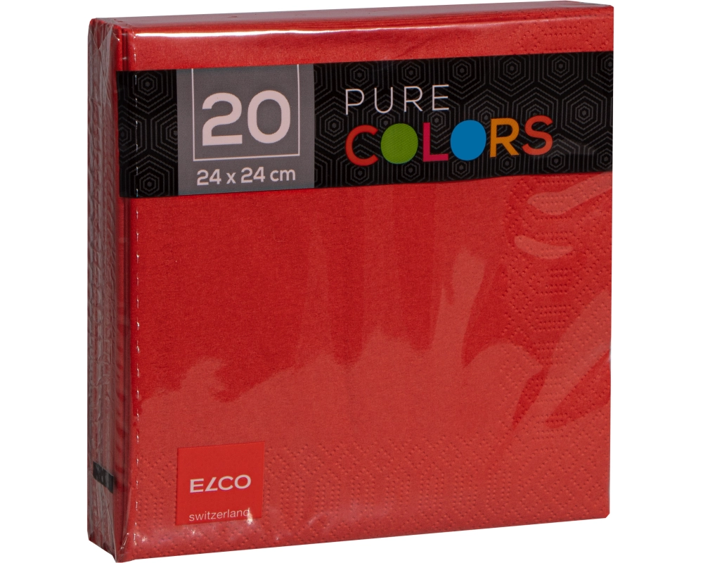 ELCO Serviette Zelltuch 24x24cm PC234020-020 3-lagig, rot 20Stk.