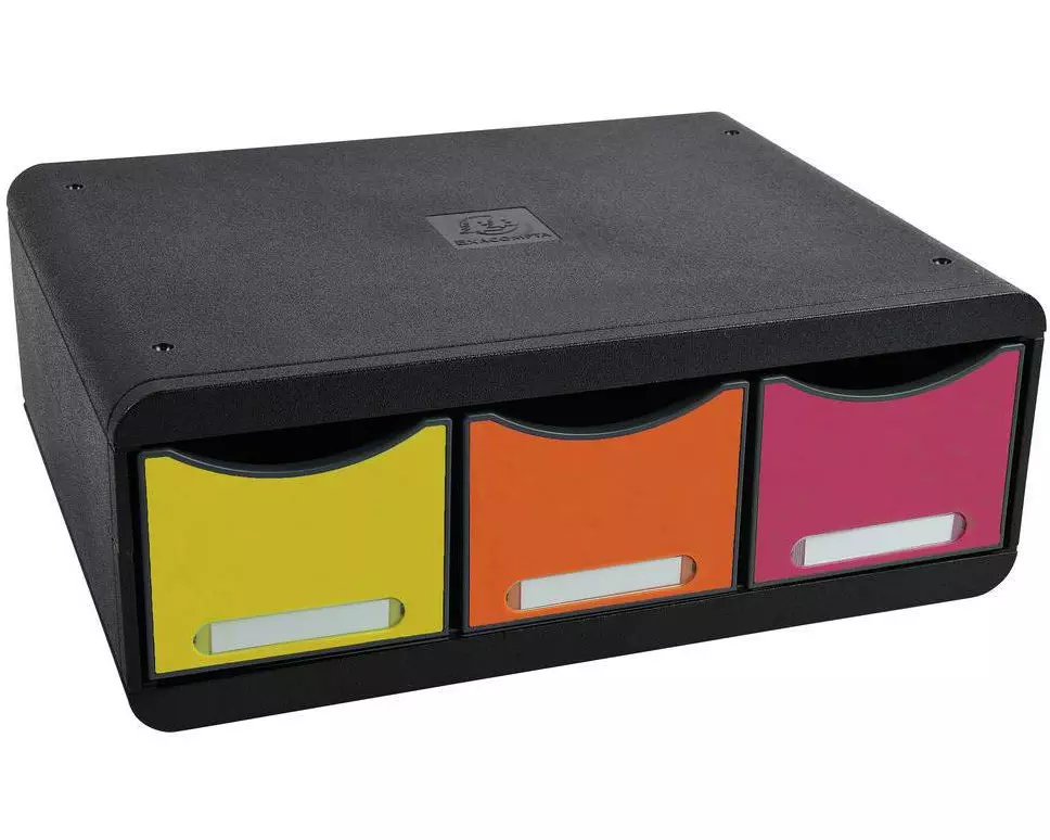 Exacompta Schubladenbox Toolbox Maxi 3 Schubladen, Mehrfarbig