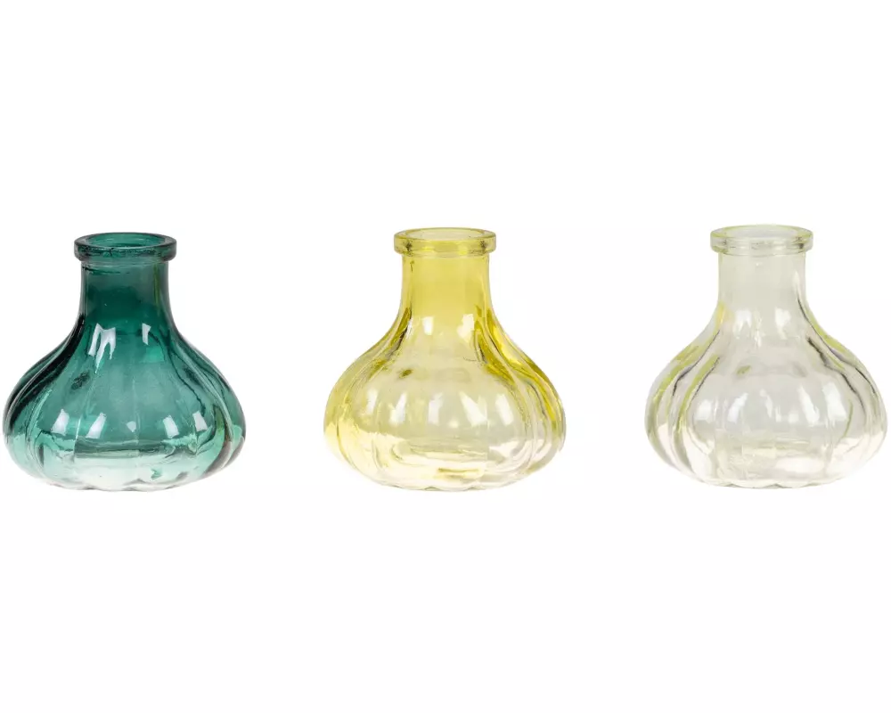 CHALET Vasen-Set Stripes 3 Stück, 7 cm, Grün