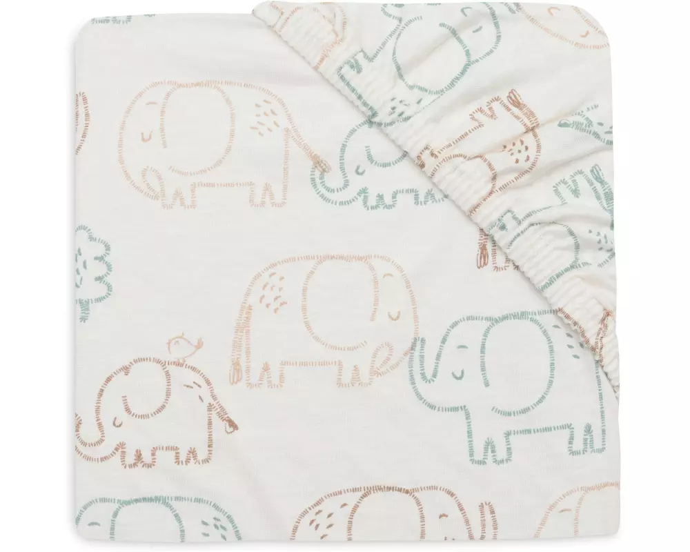 Jollein Fix-Leintuch Elephant Tales 40 x 50 cm