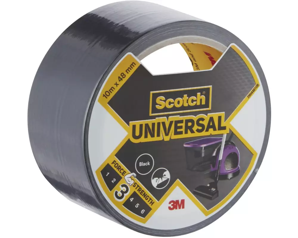 3M Klebeband Scotch Universal 48 mm x 10 m, Schwarz