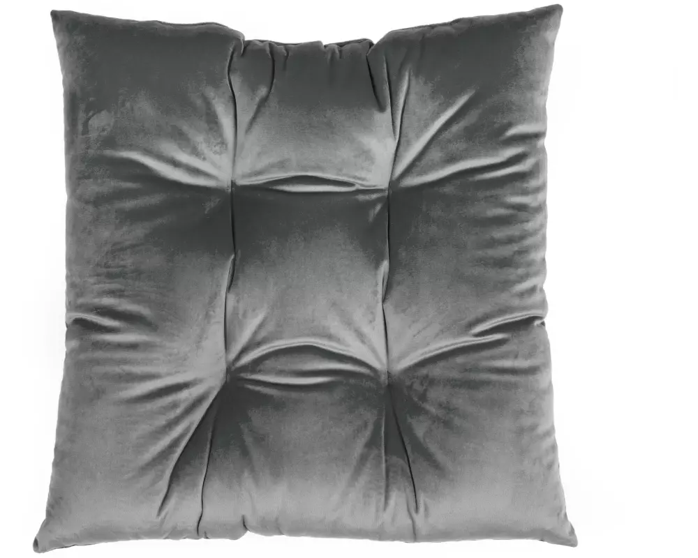Casa Leon Sitzkissen Velour 40 cm x 40 cm, Grau
