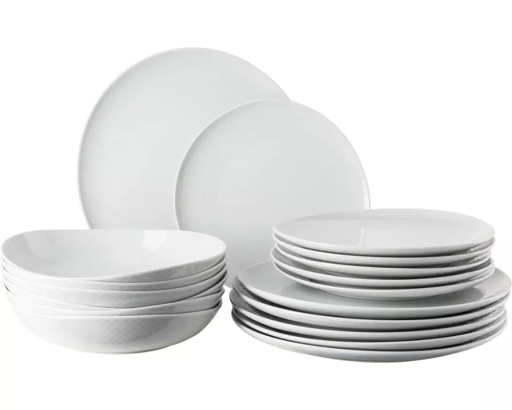 Rosenthal Speiseteller Junto Weiss, Set 18-teilig