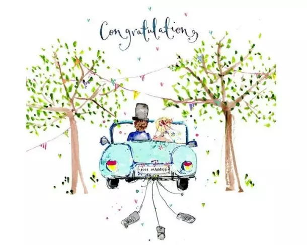 Cart Hochzeitskarte 15 x 15 cm