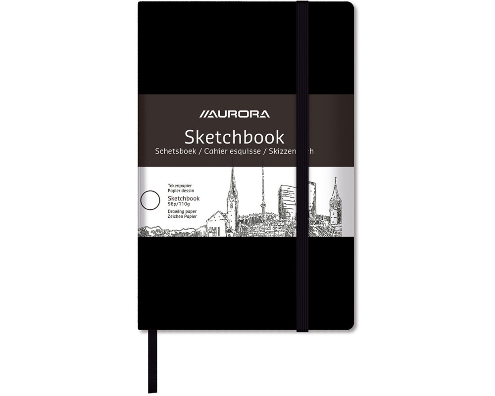AURORA Skizzenbuch Raphael A5 8048Z schwarz, 110g, 96 Seiten