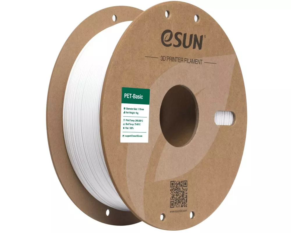 eSun Filament PET Basic Weiss 1.75 mm 1 kg